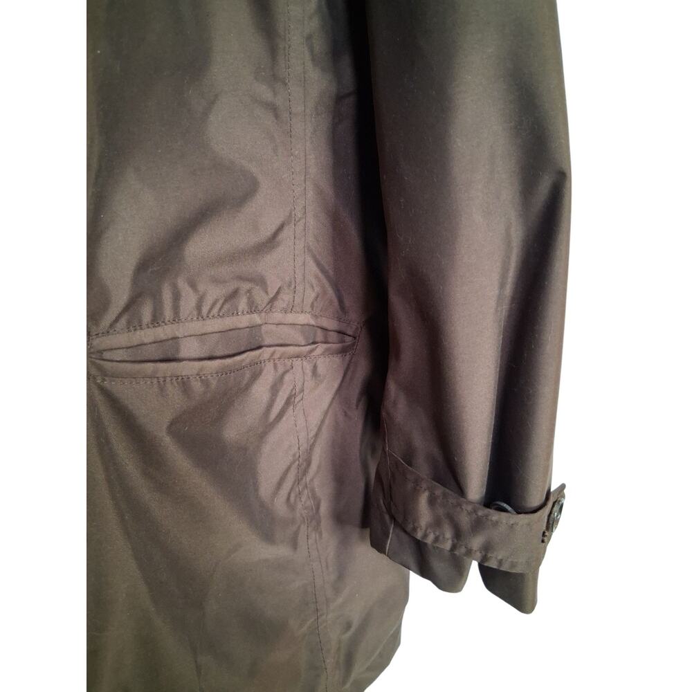 Lands' End Trench Coat Jacket Brown Vintage Large Excellent - Picture 6 of 8